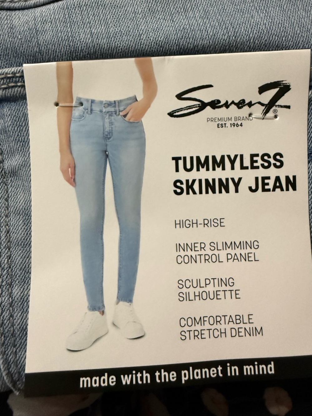 Seven7 Light Wash Skinny Jeans - Pale Blue - Picture 5 of 5